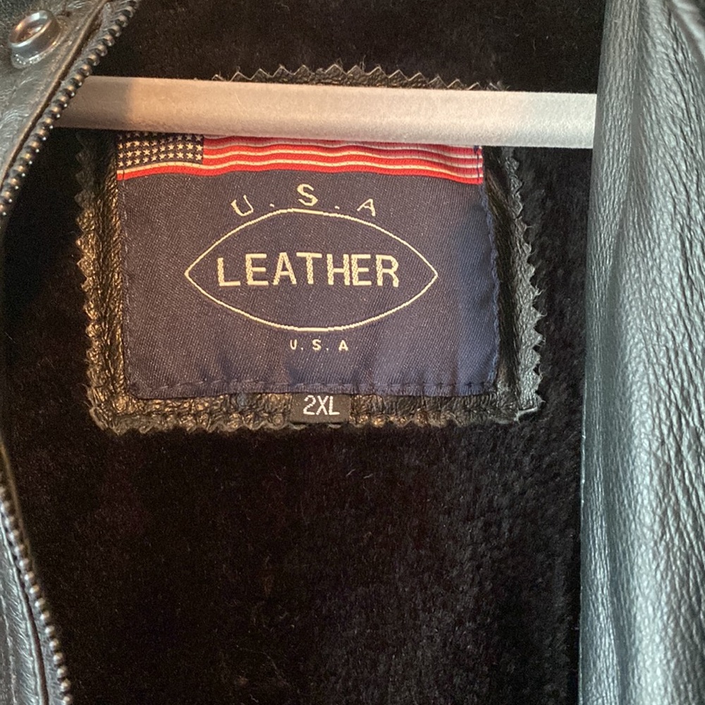 Vintage Leather Jacket With Insert - image 3